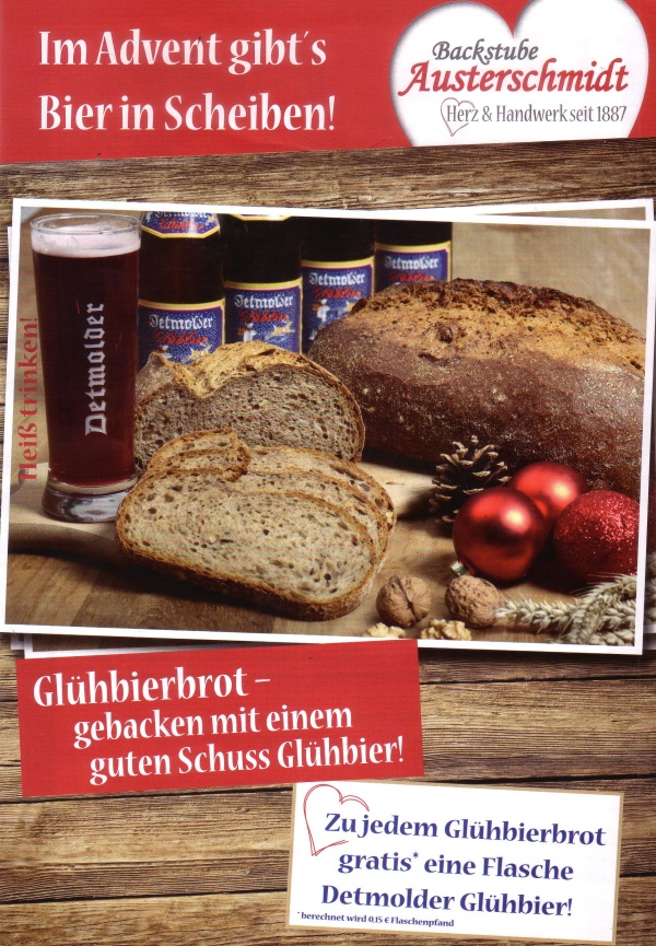 Bei der Bäckerei Austerschmidt im REWE Markt Schlangen gibt es Bier in Scheiben...