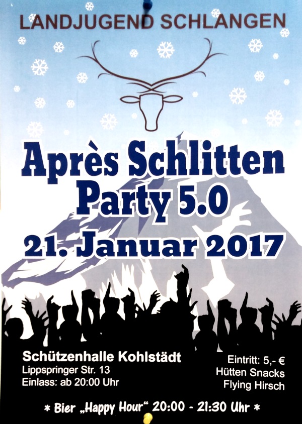 Aprés Schlitten Party der Landjugend Schlangen