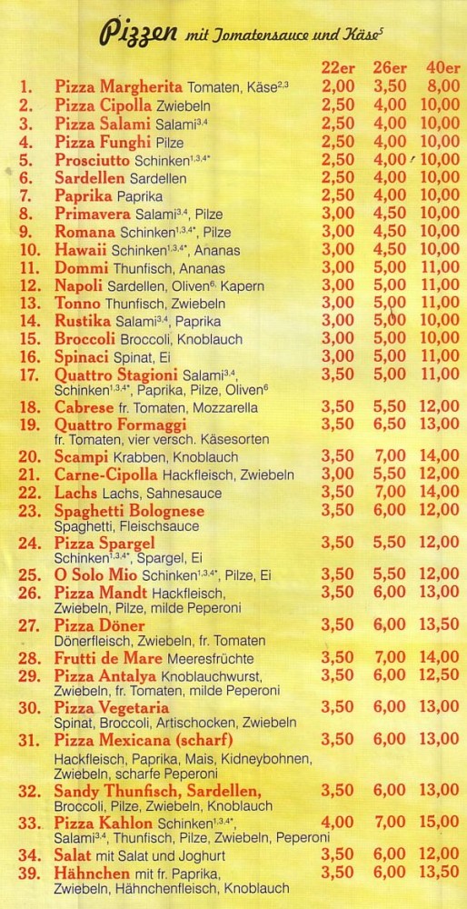 Pizzen bei Pizza Mara in Schlangen