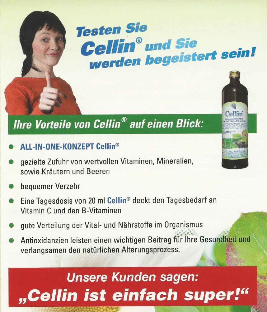 Cellin® von vitaltrunk.de aus Weißwasser ist die optimale und 100% natürliche Versorgung mit Vitalstoffen.