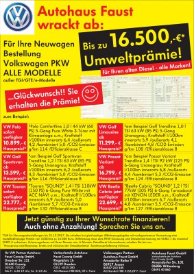 Bei Neuwagenkauf: Umweltprämie für Ihren alten Diesel