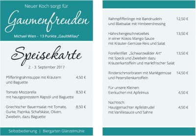 Neuer Koch - neue Gaumenfreuden! Unsere Speisekarte: