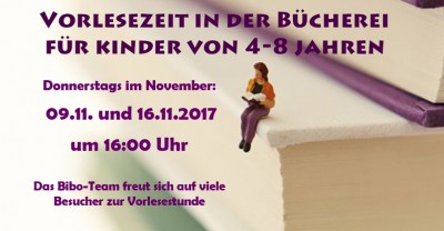 Nicht verpassen: Vorlesezeit in der Bibliothek Frohburg