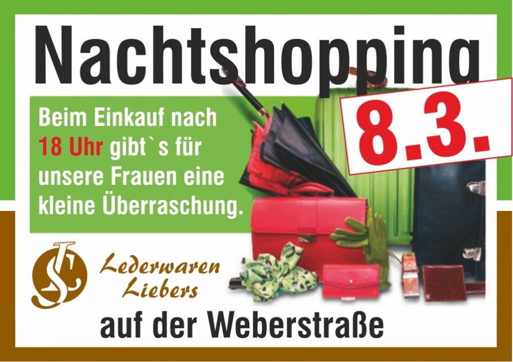 Nachtshopping am 8. März in Mittweida