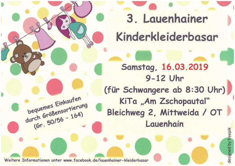 Nicht verpassen! Kinderkleiderbasar am 16. März in Lauenhain