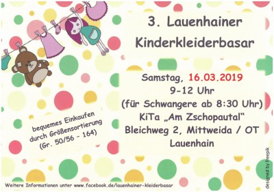 Nicht verpassen! Kinderkleiderbasar am 16. März in Lauenhain