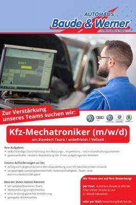 Stellenangebot Kfz-Mechatroniker (m/w/d)